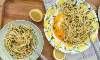 Linguine with No Cook Lemon Tuna Sauce – Under 15 Minutes!